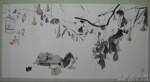 国画消夏吃瓜图,国画中的瓜果清凉时光